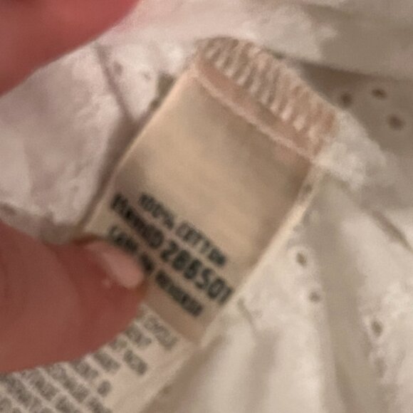 J Crew White Eyelet Blouse Size Small Long Sleeve 100% Cotton 💗 - Picture 9 of 14